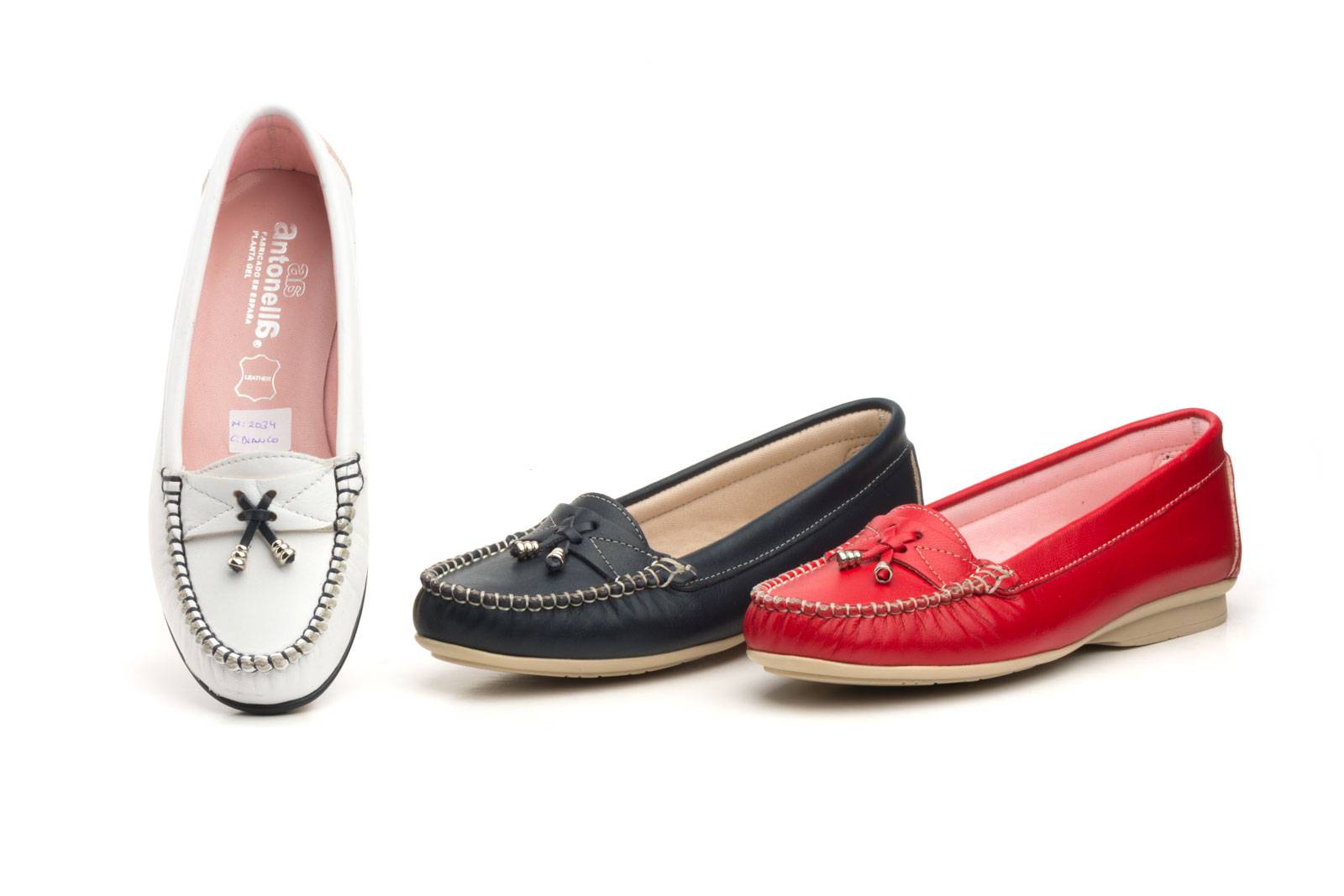 Kiowa Mocasín Mujer Marino Borlas