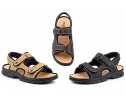 Sandalias Hombre Piel Negro Marrón Aventura MORXIVA-7001 39,90 €