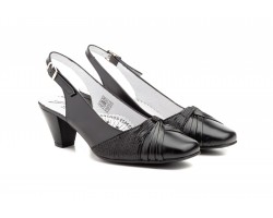 Woman Shoes Black Leather Heel JAM-552454,90 €