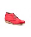 Bootie Woman Navy Leather Red Black Wedge Cords JAM-AE39839,90 €