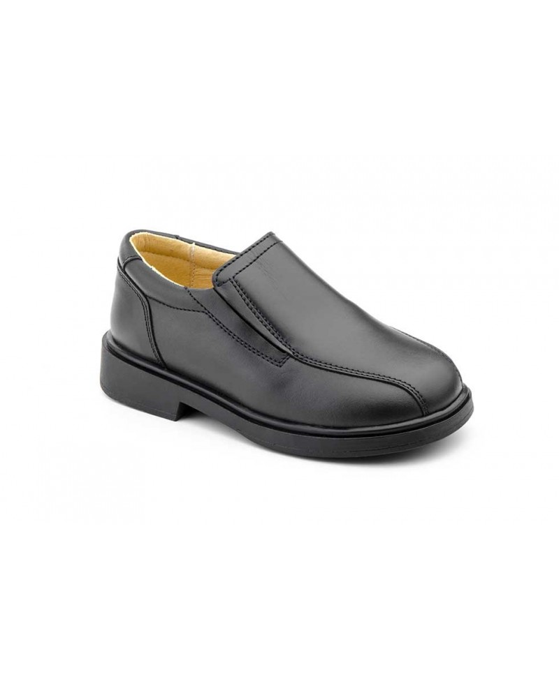 Shoes Boy Black Leather Elastic Schoolboy