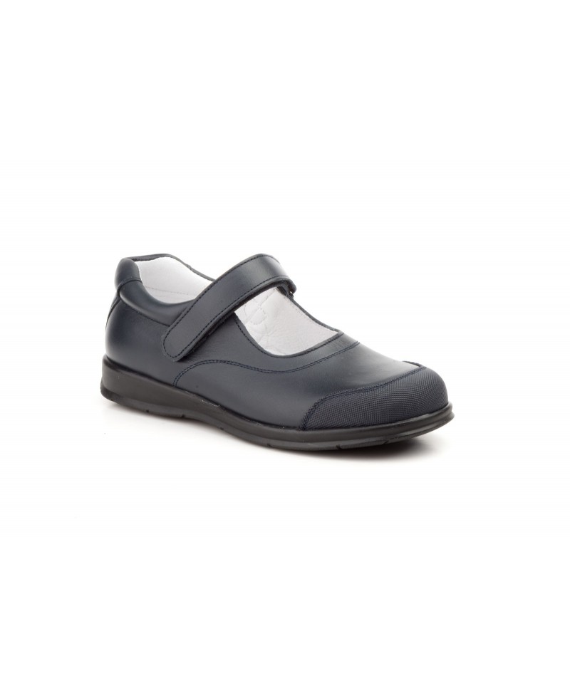 Zapatos Merceditas Colegial Niña Piel Marino Tipo Velcro SERNA-8029 39,90 €