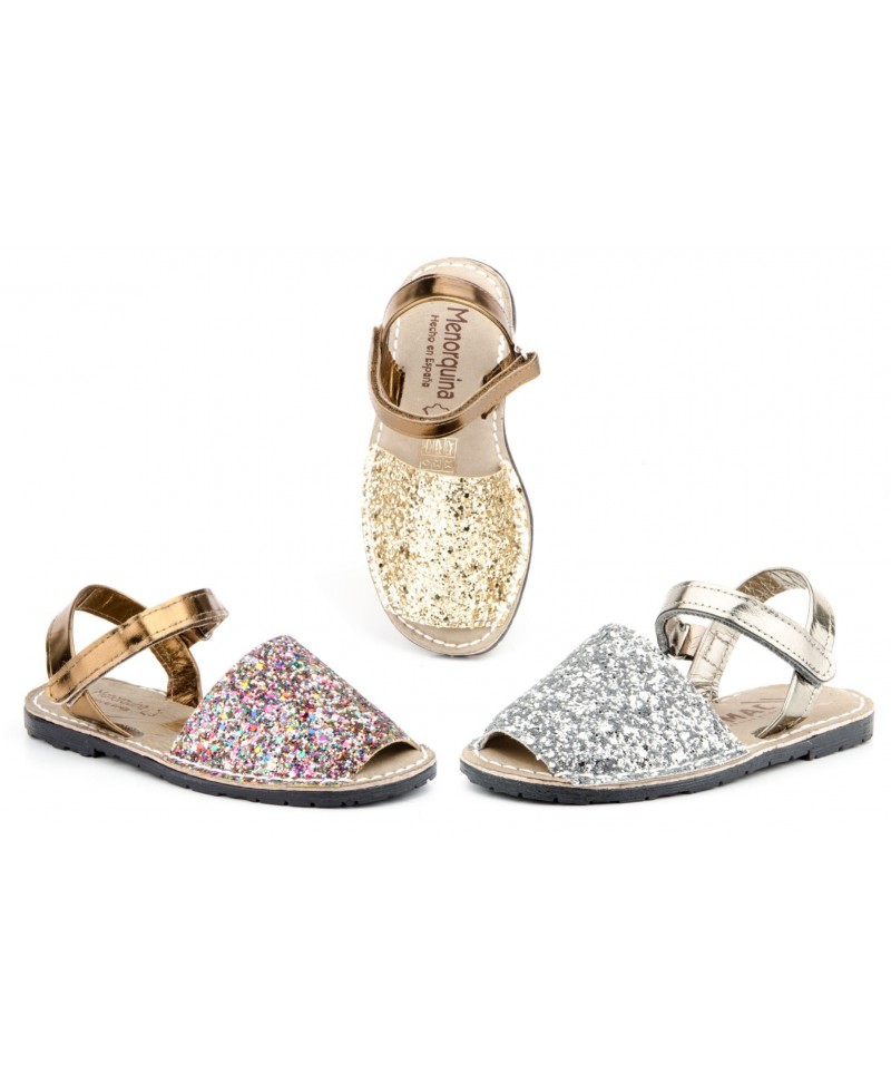 Avarca Menorquinas Children Glitter Multi Gold Silver Pink Velcro Padded MENORQUINA-670124,90 €