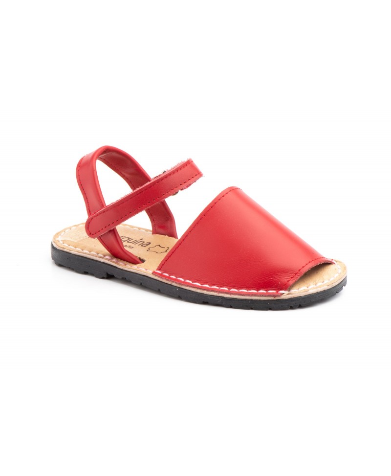 Avarcas Menorquinas Children Unisex White Navy Leather Padded Red MENORQUINAS-670124,90 €