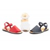 Avarcas Menorquinas Children Unisex White Navy Leather Padded Red MENORQUINAS-670124,90 €