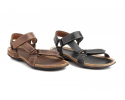 Sandals Men Leather Black Brown Velcro Pepe Agulló PEPE-AGULLO-90039,90 €