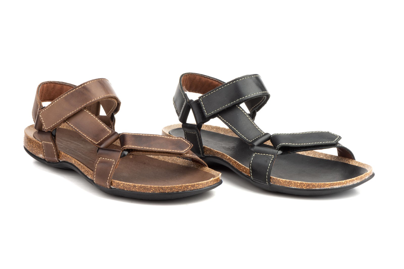 Sandalias Hombre Negro Velcro