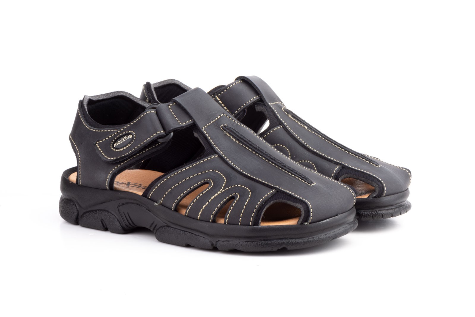 Sandalias Californianas Hombre Piel Negro