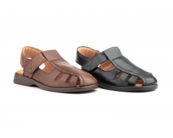 Men's Sandals Black Leather Type Velcro Good Ibérico IBERICO-140939,90 €