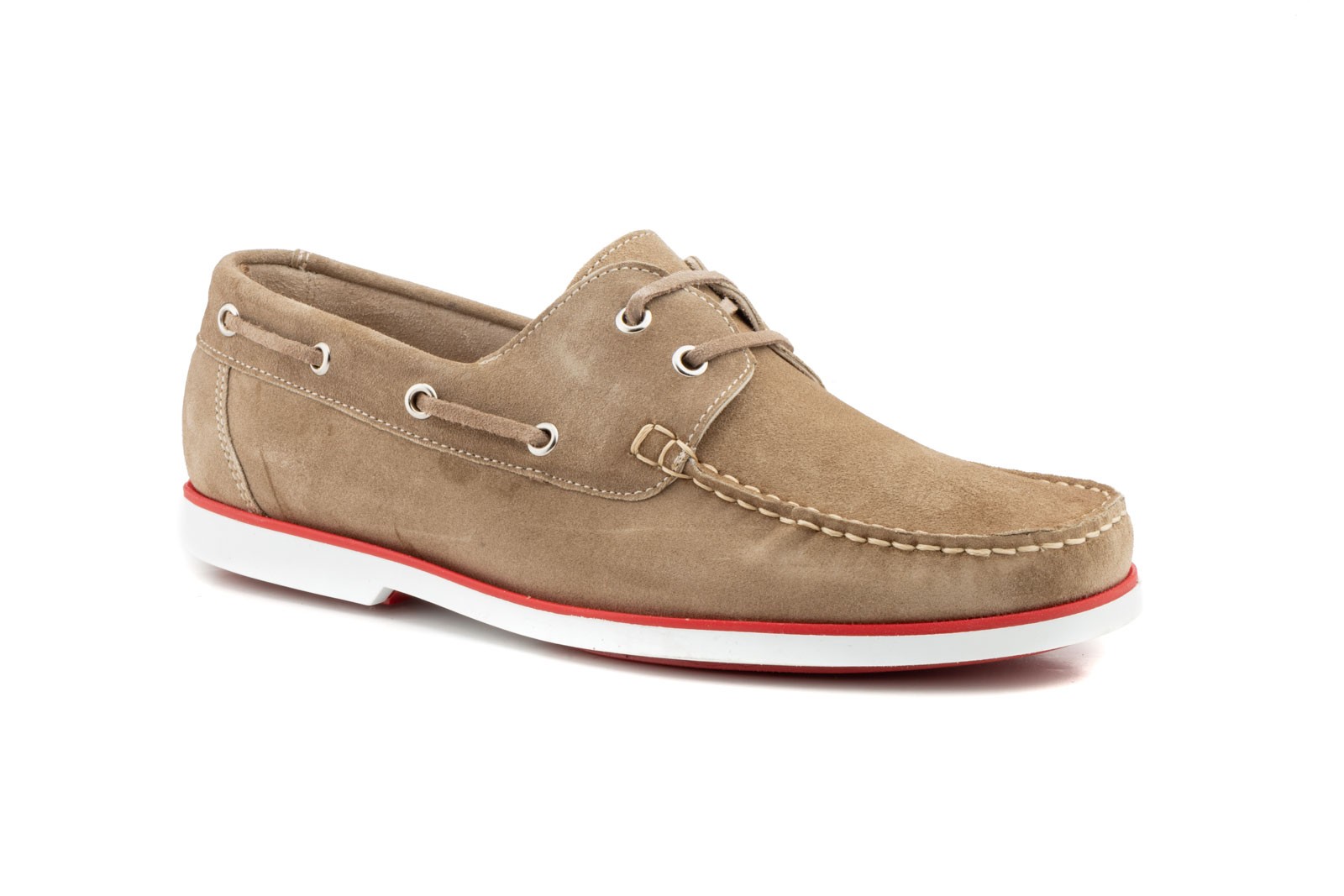Náuticos Hombre Piel Taupe Cordones