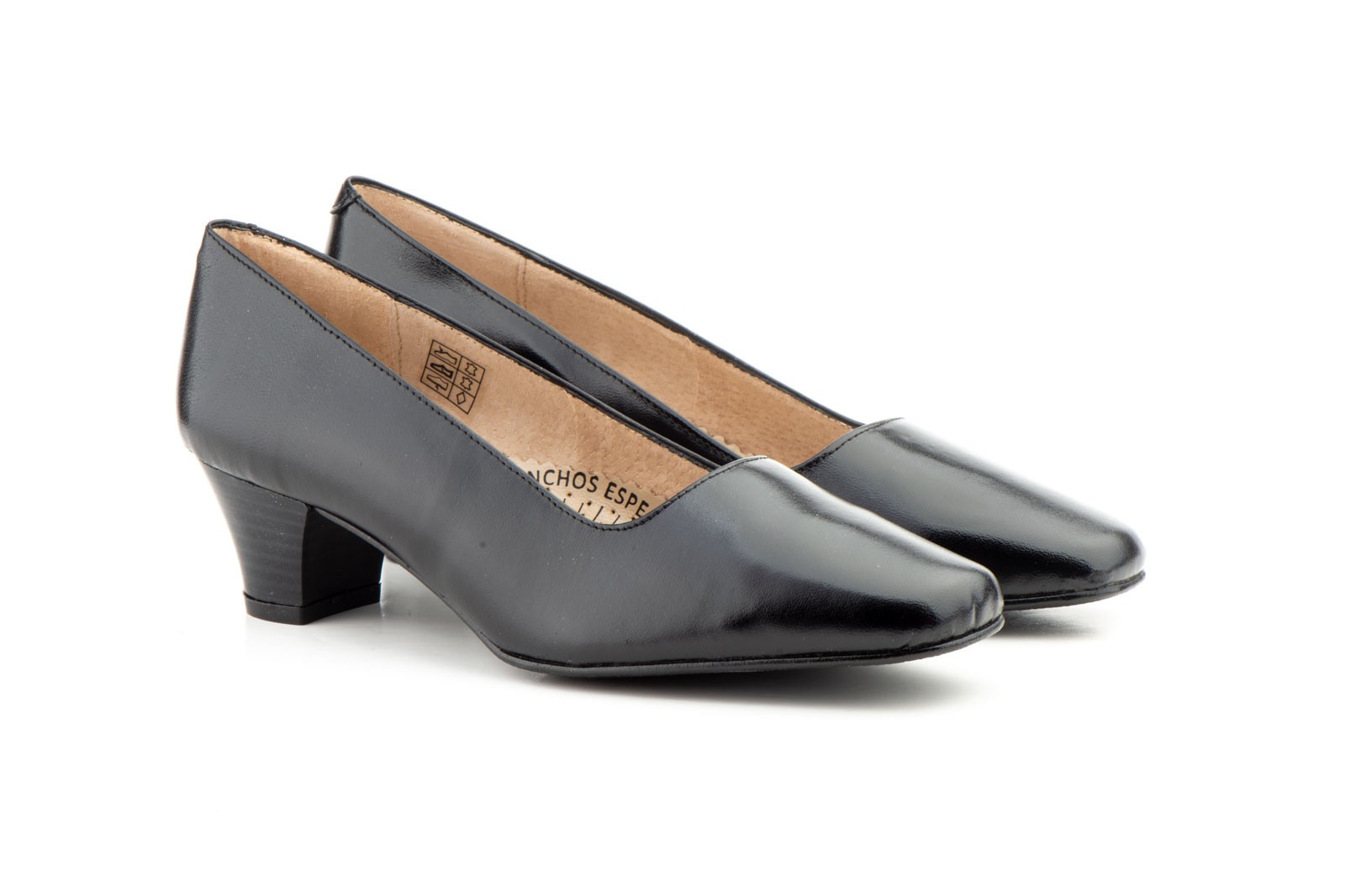 Zapatos Salón Mujer Piel Negro Tacón JAM