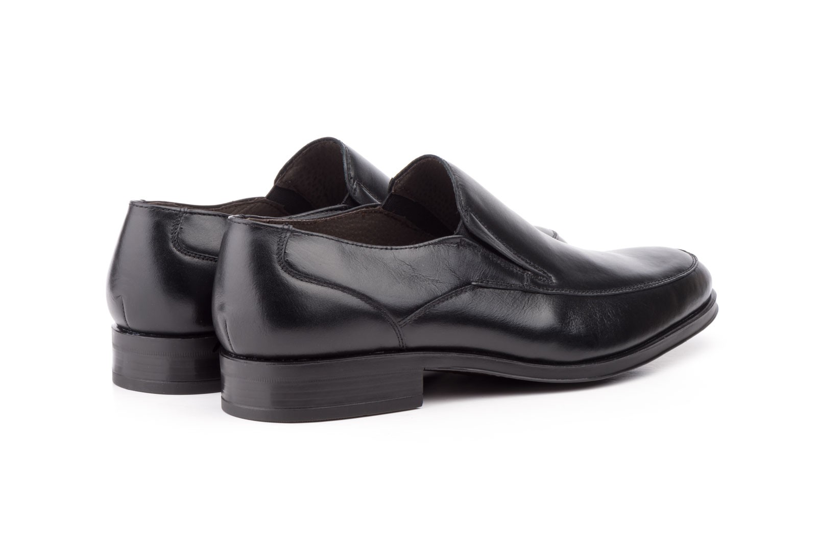Zapatos mocasines para hombre, piel natural negra- P1736