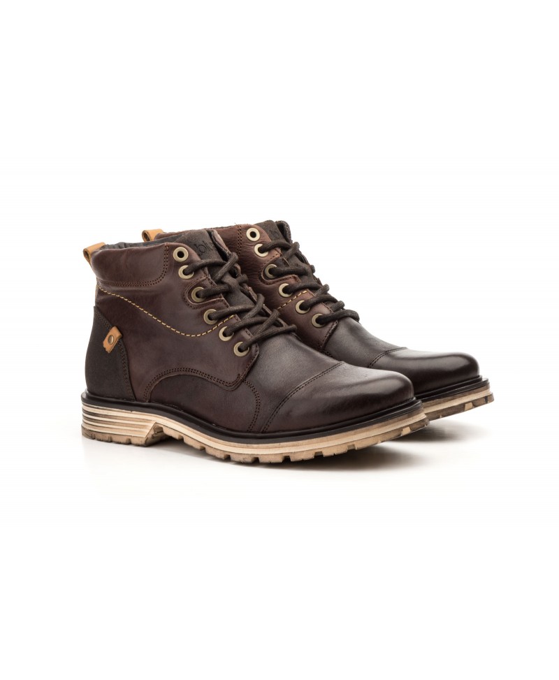 Botas Hombre Piel Marrón Tacón Cordones ROUTE83-11153-B 69,89 €