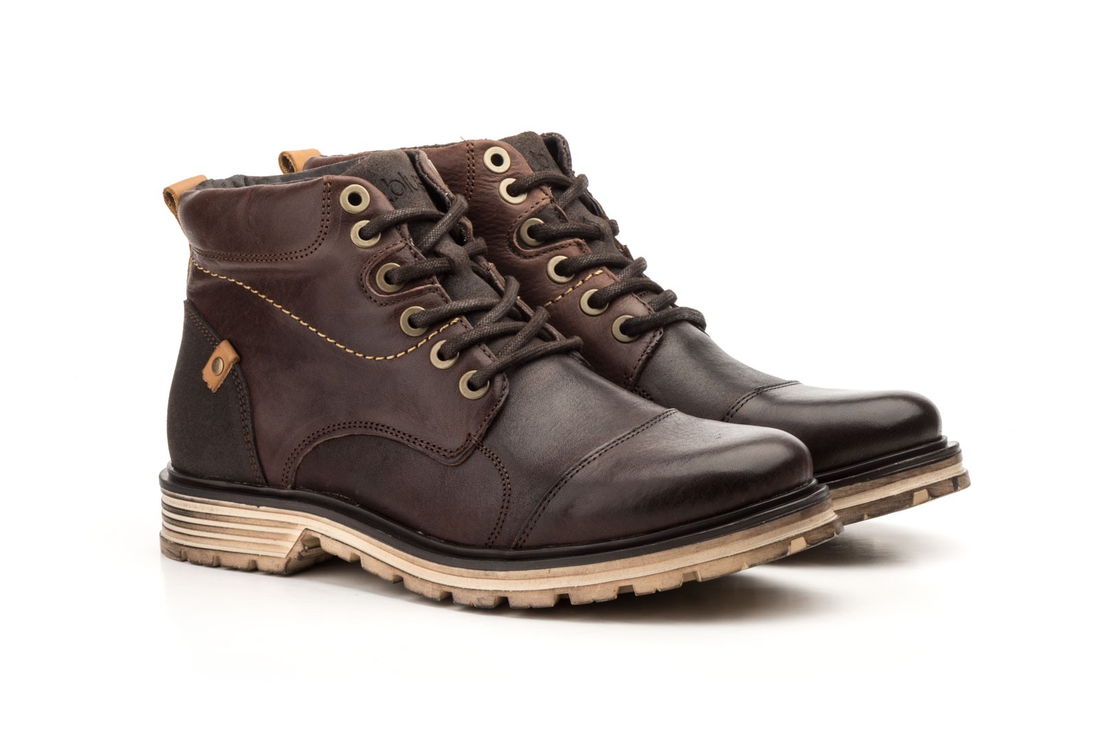 Ernest Shackleton Persuasivo Precipicio Botas Hombre Piel Marrón Tacón Cordones