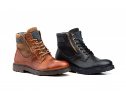 Botas Hombre Piel Marrón Negro Cordones Tacón ROUTE83-11479 69,89 €