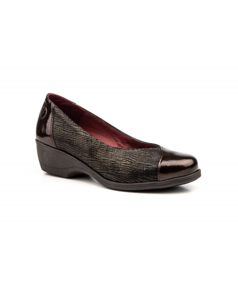 Zapatos Mujer Piel Negro y Marrón Cuña Baja ANNORA-842 49,00 €