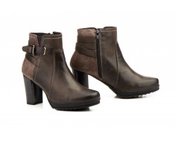 Botines de Mujer Piel Ceralín Elefante Hebilla Tacón JAM-820459,50 €