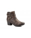 Botines de Mujer Piel Ceralín Elefante Hebillas Tacón Ancho JAM-9304 59,50 €