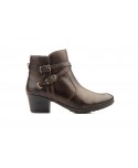 Botines de Mujer Piel Ceralín Elefante Hebillas Tacón Ancho JAM-9304 59,50 €