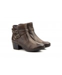 Botines de Mujer Piel Ceralín Elefante Hebillas Tacón Ancho JAM-9304 59,50 €