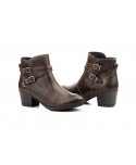 Botines de Mujer Piel Ceralín Elefante Hebillas Tacón Ancho JAM-9304 59,50 €