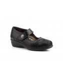 Zapatos Mujer Ancho Especial Licra Piel Negro Velcro JAM-784 49,00 €