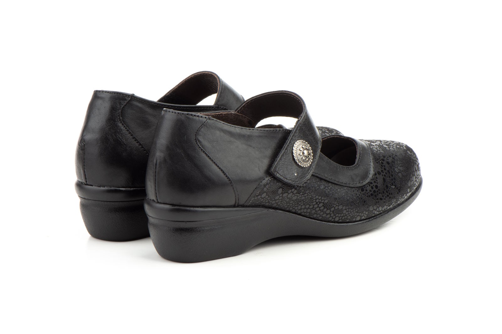 Zapatos Mujer Ancho Especial Calzado Ancho para Pies Especiales Calzado  elástico de Velcro sin presión, para pies sensibles Anchas Hechas EN  ESPAÑA,Black Grey,39 EU : : Moda