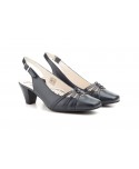 Shoes Woman Leather Navy Heel Buckle JAM JAM-561749,90 €