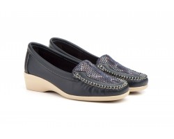 Kiowa Women's Leather Navy Lycra Wedge Beige Antonella ANTONELLA-303945,50 €