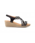 Sandalias Mujer Trenzado Negro Plata Gel Cuña JAM JAM-3326 35,00 €