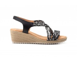 Sandalias Mujer Trenzado Negro Plata Gel Cuña JAM JAM-3326 35,00 €