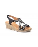 Sandalias Mujer Trenzado Negro Plata Gel Cuña JAM JAM-3326 35,00 €