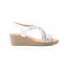 Sandalias Mujer Trenzado Blanco Plata Gel Cuña JAM JAM-3326 35,00 €