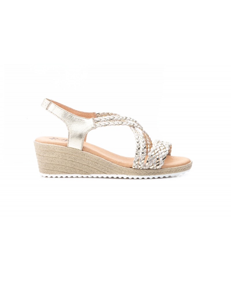 Sandalias Mujer Trenzado Platino Oro Gel Cuña JAM JAM-3326 35,00 €