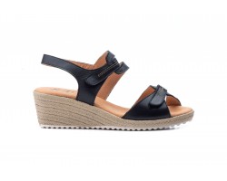 Sandalias Mujer Piel Negro Velcro Yute JAM JAM-345435,00 €