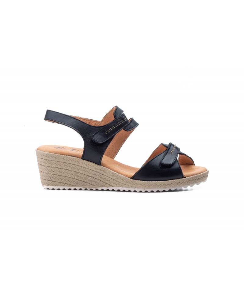 Sandalias Mujer Piel Negro Velcro Yute JAM JAM-3454 35,00 €