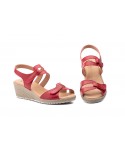 Sandalias Mujer Piel Rojo Velcro Yute JAM JAM-3454 35,00 €