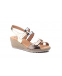 Sandalias Mujer Piel Platino Bronce Plomo Velcro Yute JAM JAM-3454 35,00 €