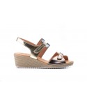 Sandalias Mujer Piel Platino Bronce Plomo Velcro Yute JAM JAM-3454 35,00 €