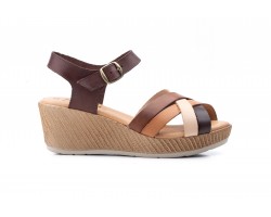 Sandalias Mujer Piel Marrón Multicolor Plataforma JAM AE-18639,90 €