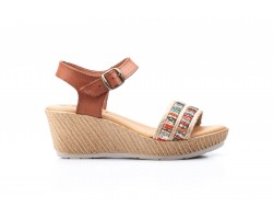 Sandalias Mujer Piel Cuero Yute Multicolor Plataforma Cuña JAM AE-18335,00 €