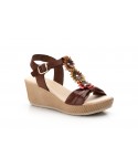 Sandalias Mujer Piel Tubular Flores Cuña Limón LIMÓN-7750 39,90 €