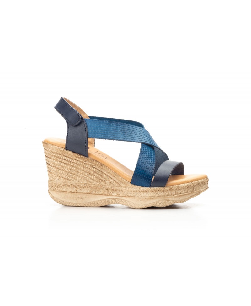 Sandalias Plataforma Mujer Piel Azul Gel DSD DSD-702245,50 €