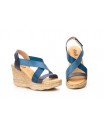 Sandalias Plataforma Mujer Piel Azul Gel DSD DSD-702245,50 €