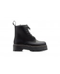 Botas Militares Mujer Piel Negro Plataforma Cordones JAM-606369,89 €