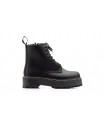 Botas Militares Mujer Piel Negro Plataforma Cordones JAM-606369,89 €