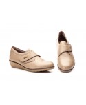 Zapatos Mujer Piel Taupe Velcro JAM AE-391