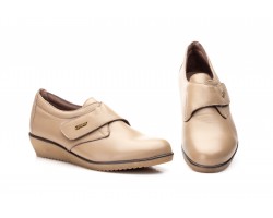 Zapatos Mujer Piel Taupe Velcro JAM AE-391