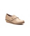 Zapatos Mujer Piel Taupe Velcro JAM AE-391