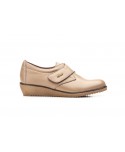 Zapatos Mujer Piel Taupe Velcro JAM AE-391